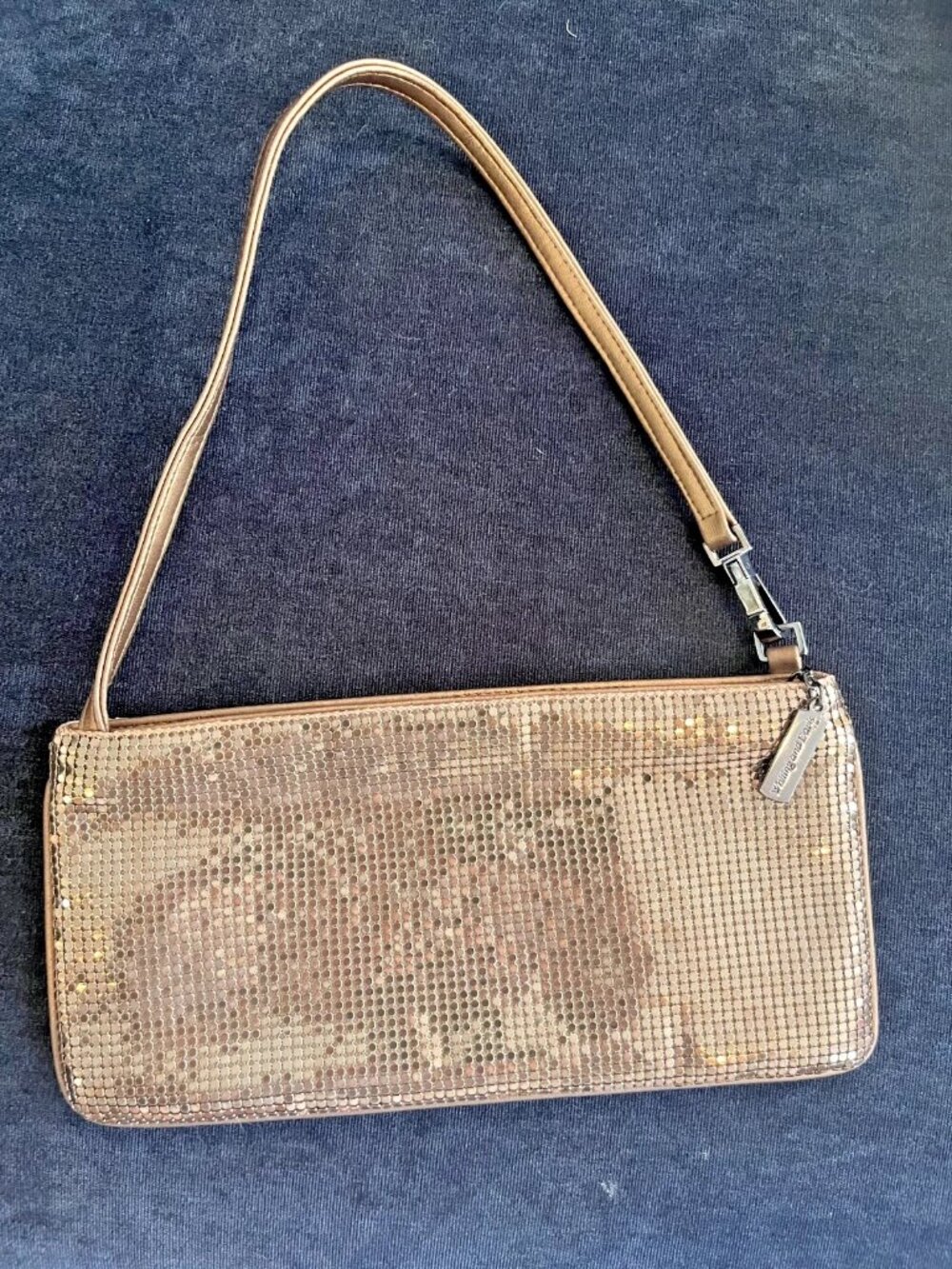 ✨ Vintage Whiting & Davis Champagne Gold Metal Mesh Baguette Purse ✨